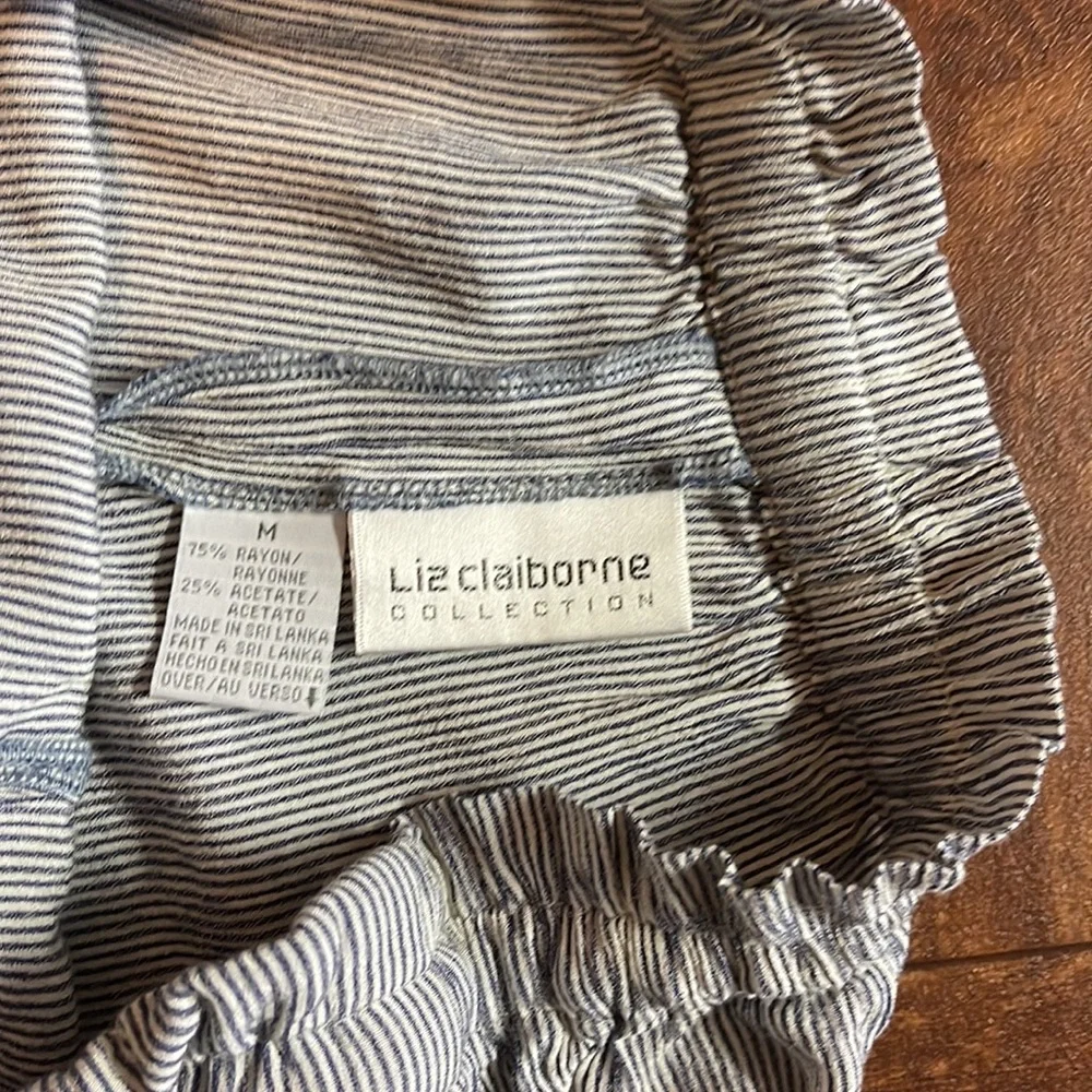 Liz Claiborne wide leg striped Rayon/Acetate Pants - Picture 8 of 8